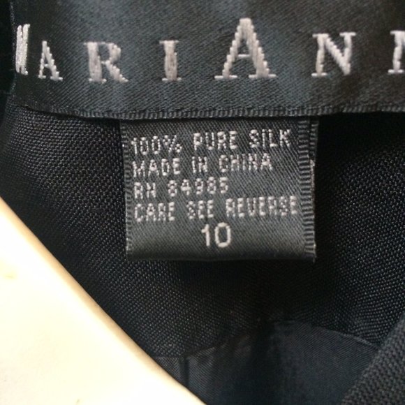 MariAnna 2 Pc Dress Suit Vintage 100% Silk lined Black Sz 10 - Picture 6 of 6